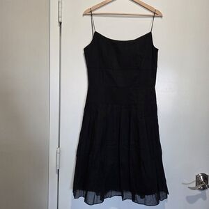 Elie Tahari Cotton Gauze Spaghetti Strap Dress, Black, Size 10, NWOT